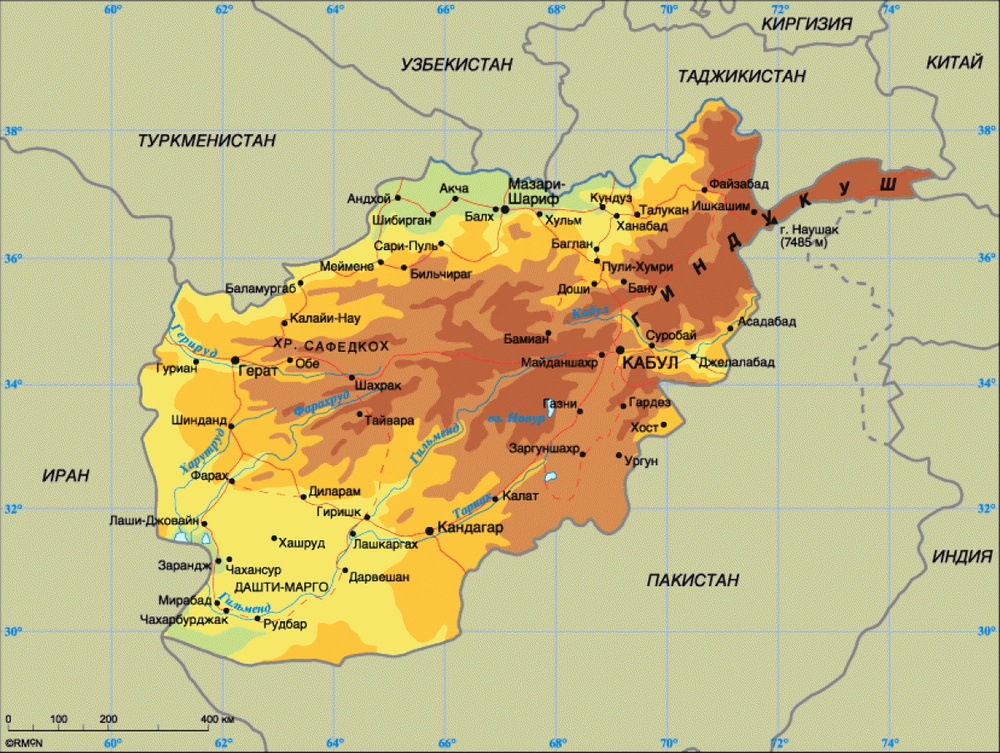 Афганистан. Карта с сайта nnm.ru