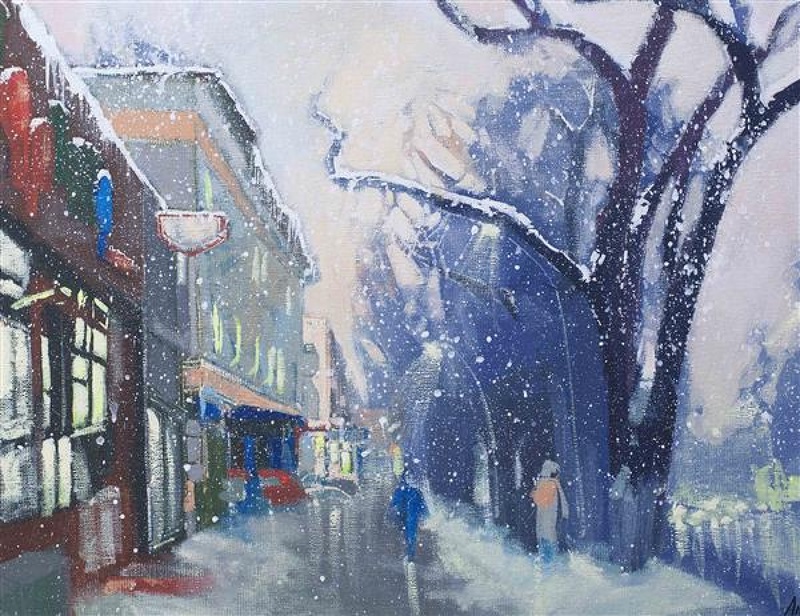 Фрагмент художественной работы Анары Абжановой из серии "Снег идет". Фото с сайта art-preview.ru 