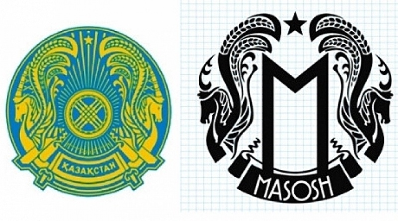 Герб Казахстана и логотип компании Masosh. Фото с сайта dirty.ru