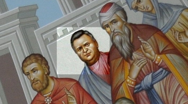 Изображение на фреске в Иоанно-Богословском соборе в Рудном Костанайской области. Фото с сайта nnm.ru