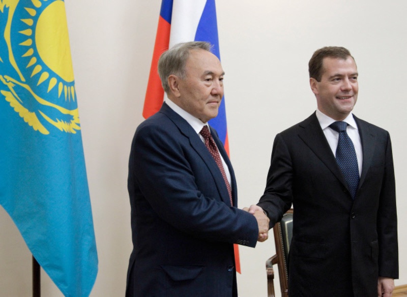 Президент Казахстана Нурсултан Назарбаев и президент России Дмитрий Медведев. Фото ©РИА НОВОСТИ