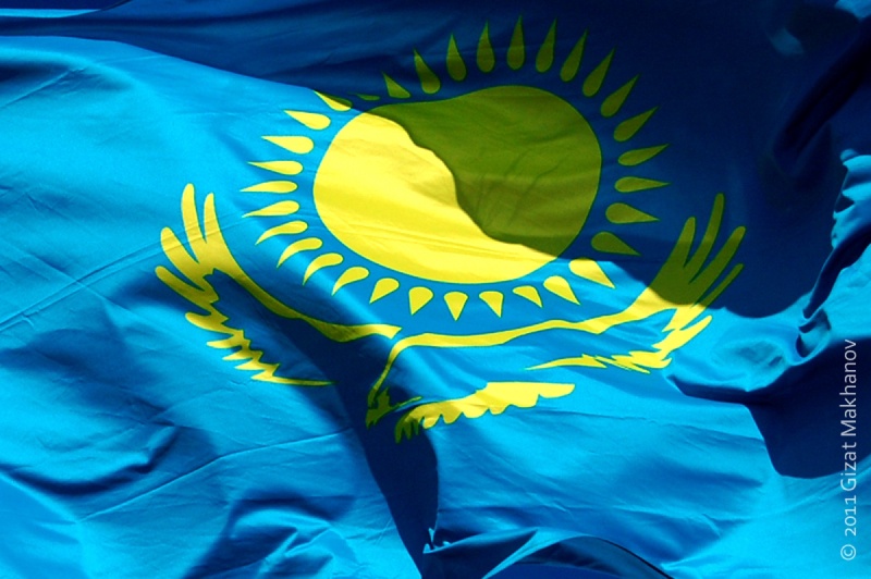 Флаг Казахстана. Фото Гизат Макханов©