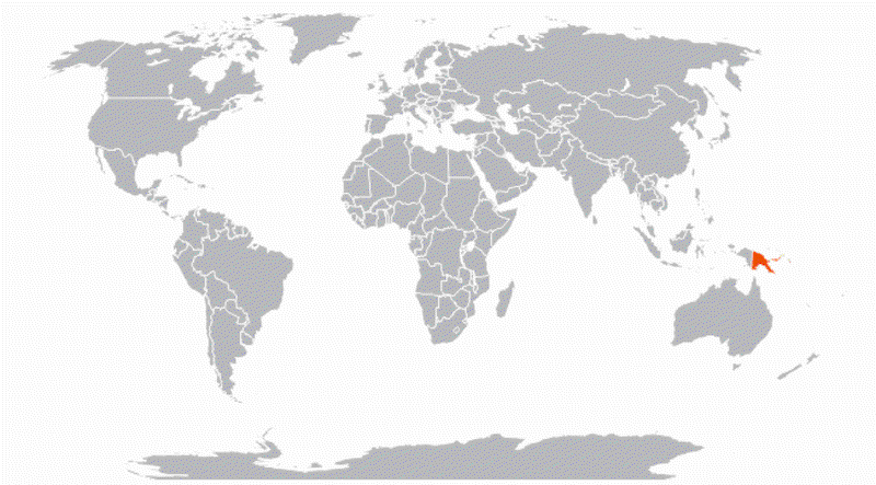 Папуа-Новая Гвинея на карте мира. Изображение с сайта planetolog.ru