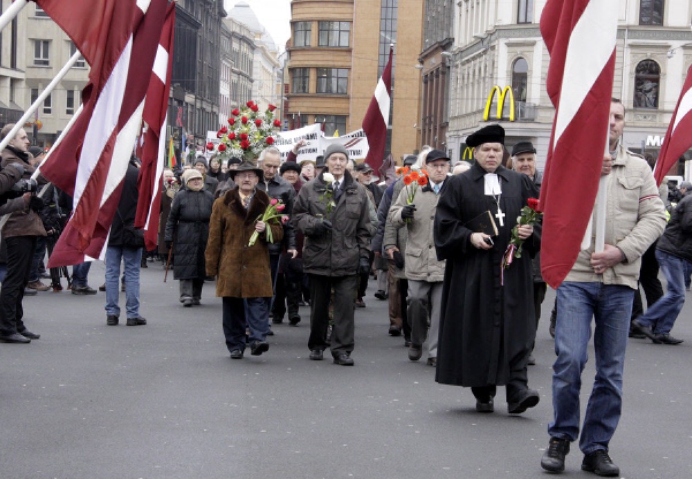 Шествие ветеранов латышского легиона Waffen SS. Фото ©РИА Новости