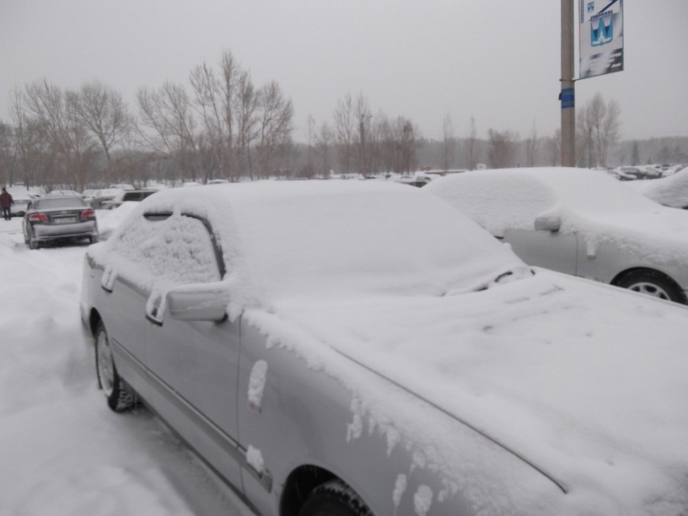 Снегопад в Усть-Каменогорске. Фото ©Пресс-служба акима г. Усть-Каменогорск