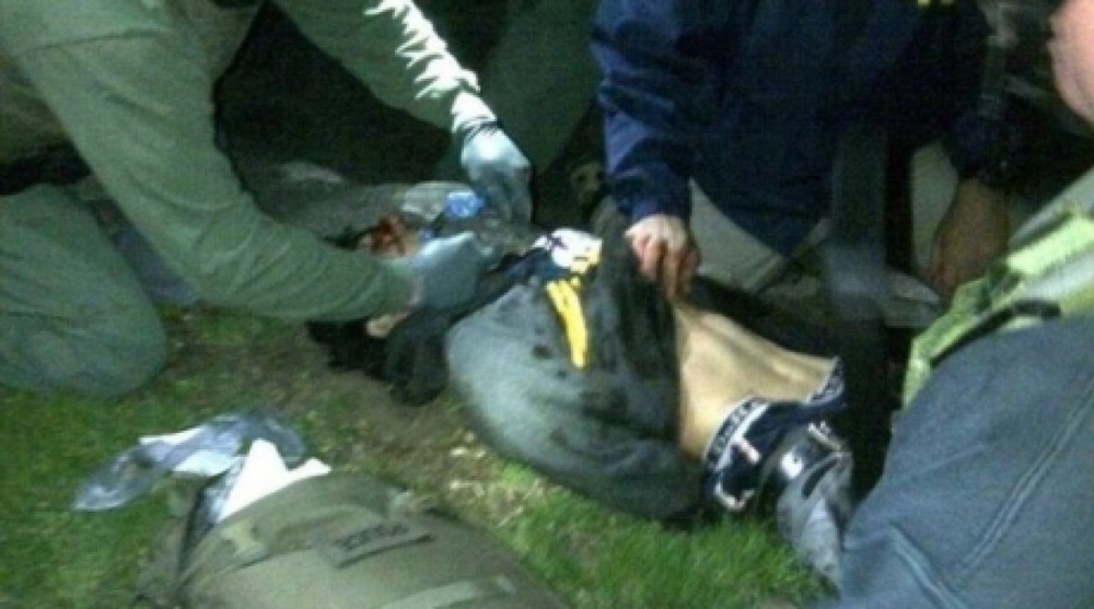 Задержание Джохара Царнаева. Фото из "Твиттера" полиции штата Массачусетс