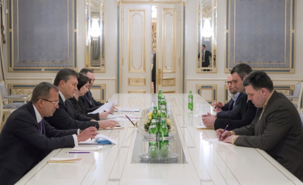 Встреча Виктора Януковича с лидерами оппозиционных парламентских фракций, 23 января 2014. Фото ©РИА Новости