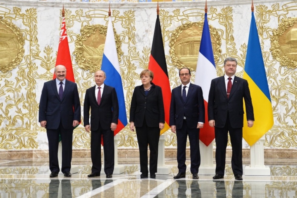 Александр Лукашенко и лидеры "нормандской четверки". РИА Новости©
