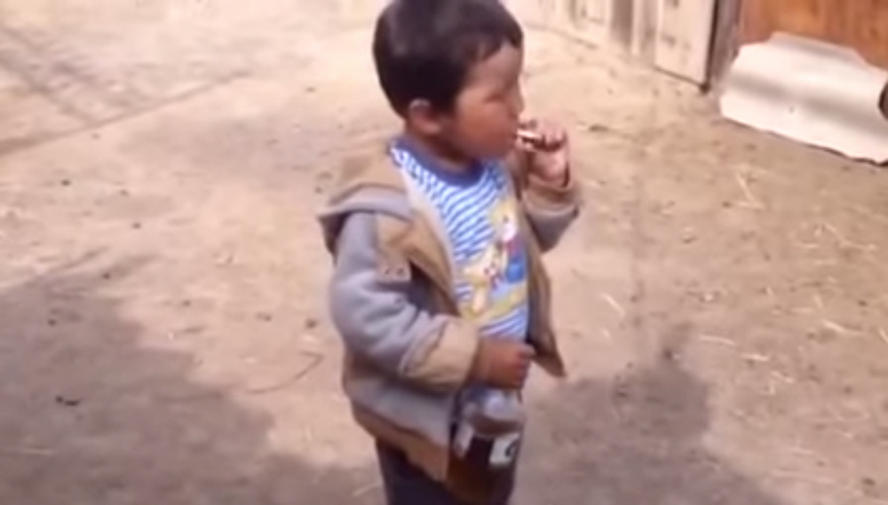 Авторов видео с пьющим и курящим маленьким мальчиком разыскивает МВД РК