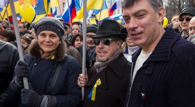 Андрей Макаревич на антивоенном митинге в Москве (март 2014 года). © РИА Новости.