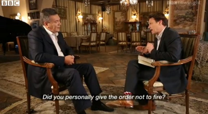 Виктор Янукович и Габриэль Гейтхаус. Кадр BBC`