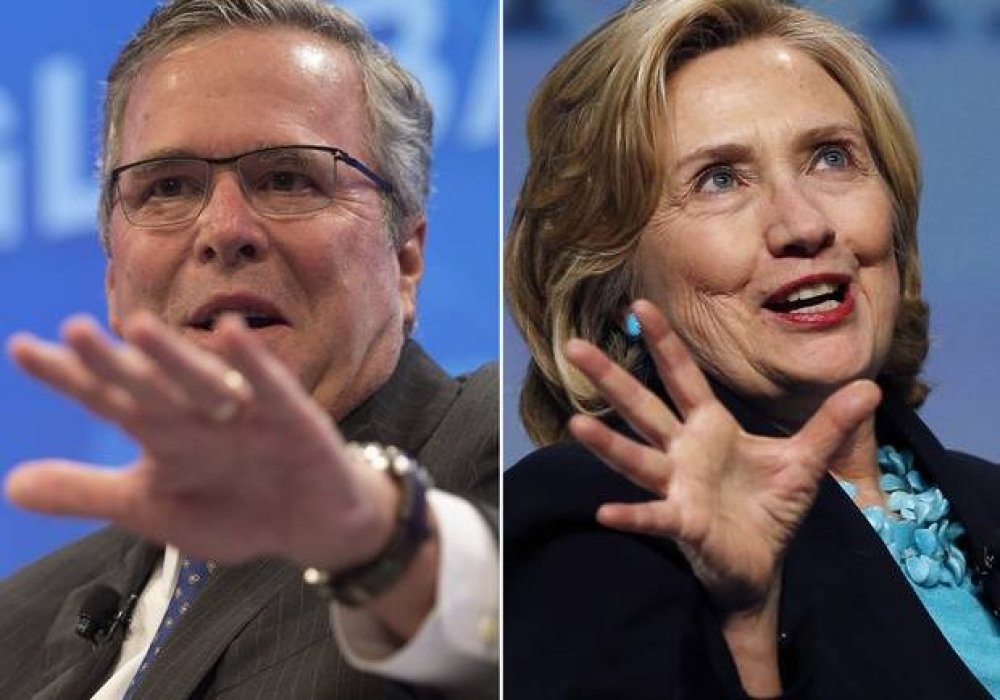 Джеба Буш и Хиллари Клинтон. Коллаж с сайта independent.co.uk