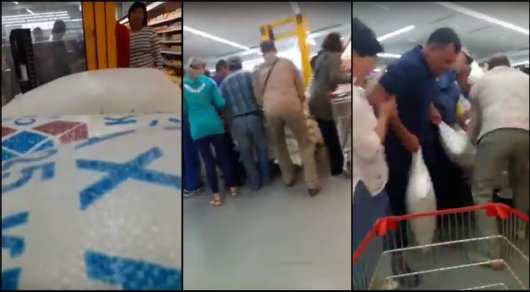 Очевидцы сняли "ожесточенные бои" за сахар в супермаркете в Кокшетау