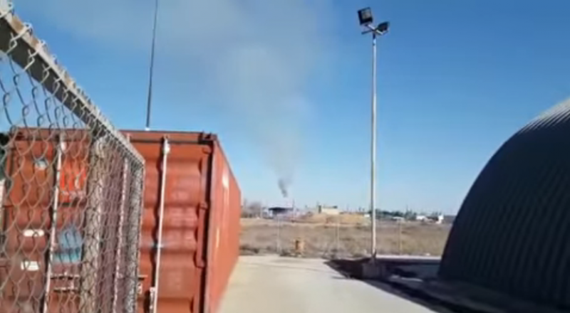 Кадр из видео выброса в Карабатане.