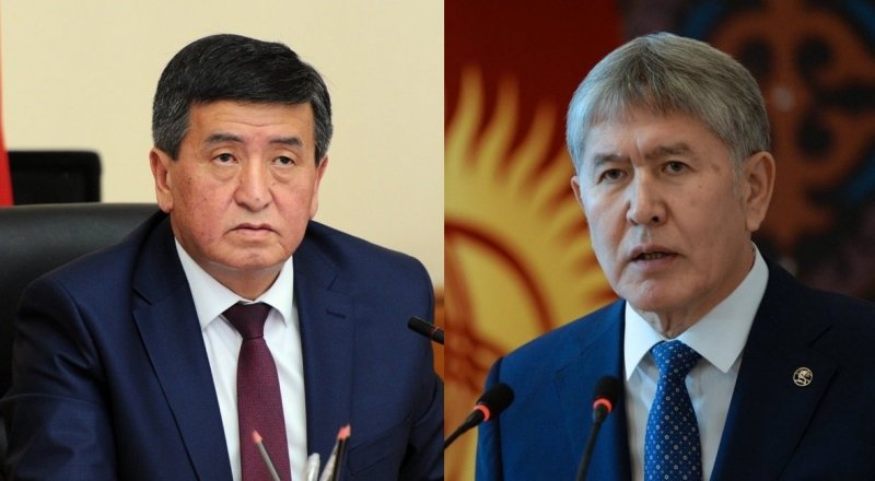 Сооронбай Жээнбеков и Алмазбек Атамбаев. Коллаж из фото gov.kg и president.kg