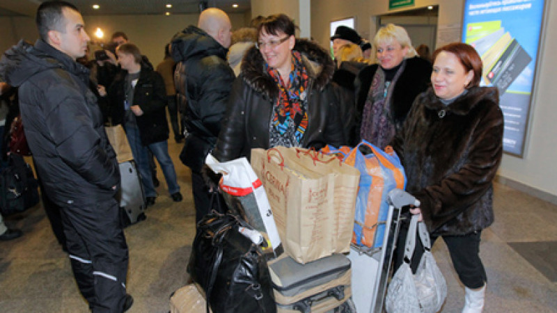 Российские туристы в аэропорту "Домодедово". Фото РИА Новости