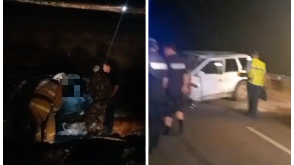 Четыре человека сгорели в Mercedes в Туркестанской области