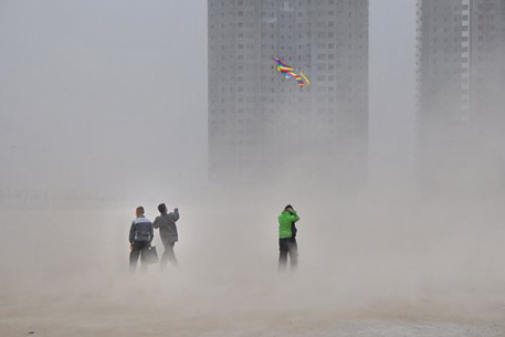Песчаная буря переместилась из Китая в Японию