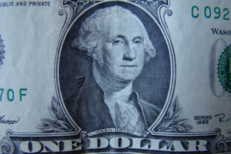 Один доллар фото с двух сторон