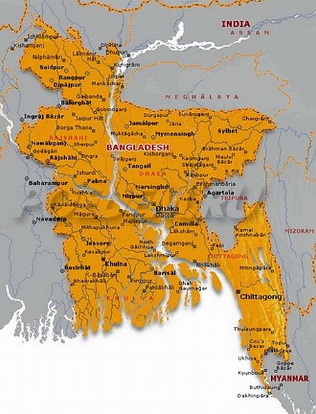 Карта бангладеш на русском языке с городами подробная