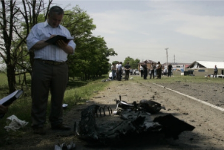 Эксперты установили мощность взрыва у поста ДПС в Назрани