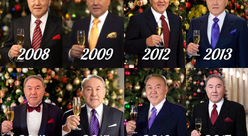 Как менялся новогодний look Назарбаева на протяжении 10 лет