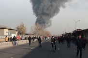 Пожар на барахолке в Алматы