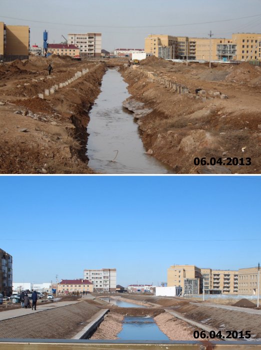 За эти два года единственной заметной переменой стало благоустройство набережной вдоль речки Сарыбулак. Фото Ренат Ташкинбаев.