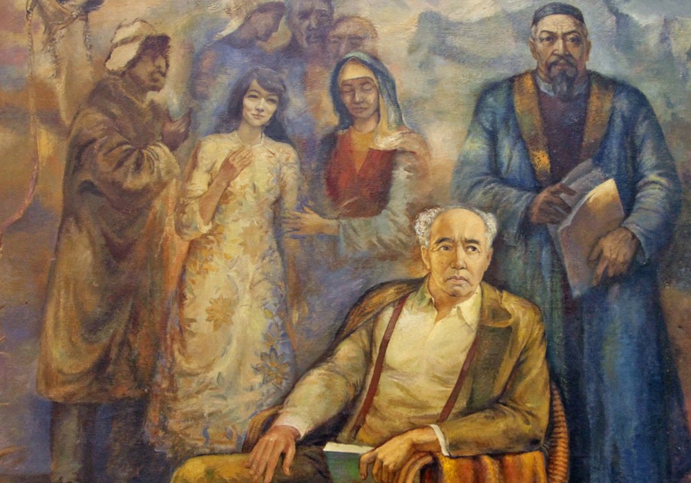 Великие писатели и переплетение их судеб отразил в картине "Лики степи" Магауя Аманжолов, 1988 год. ©Николай Колесников