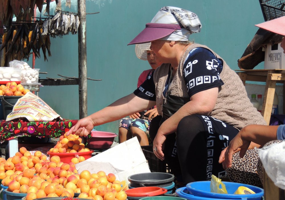 Практически полностью остановилась и придорожная торговля фруктами и рыбой. Ежегодно Кыргызстан принимал по 2 миллиона туристов. Неплохой доход, который кормил местных жителей с осени до следующего туристического сезона, был именно от продажи фруктов и рыбы. Сейчас Кенже Сыдыкова часами сидит на солнцепеке в надежде продать абрикосы с собственного огорода.