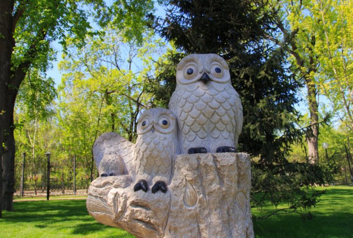 Парковая скульптура - три совы. Фото ©Ярослав Радловский