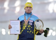 Awarding of Denis Kuzin at World Speedskating Championship in Sochi