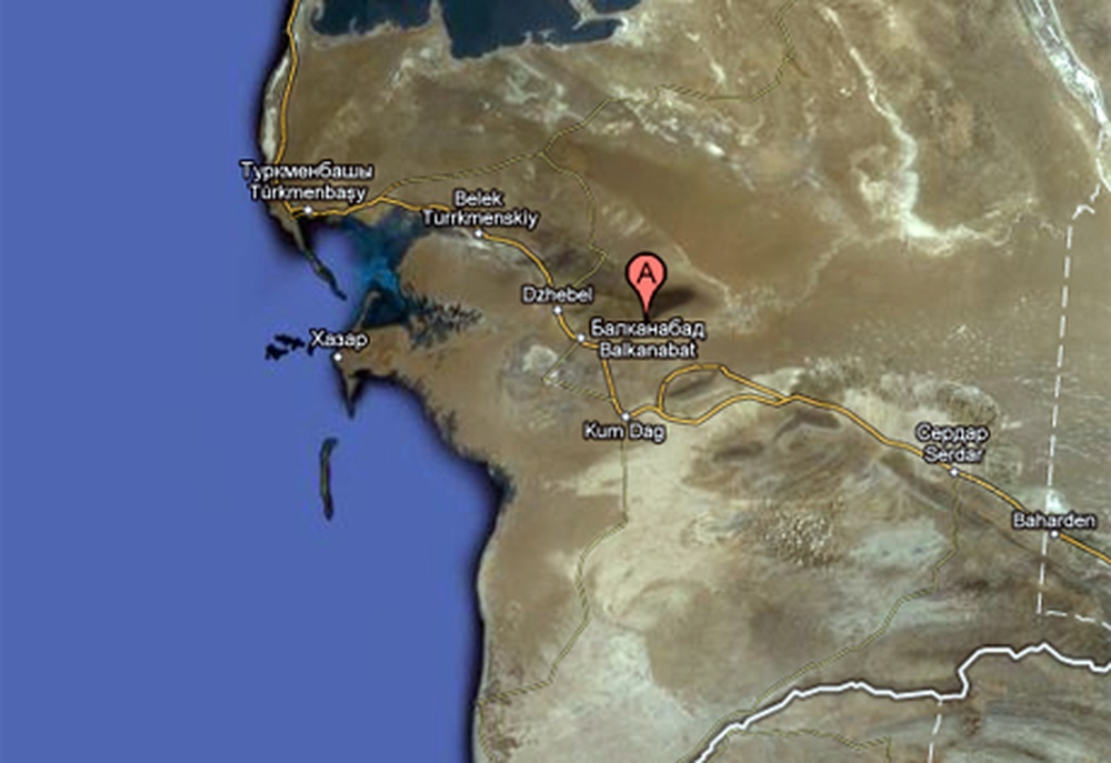 Эпицентр землетрясения на карте maps.google.com