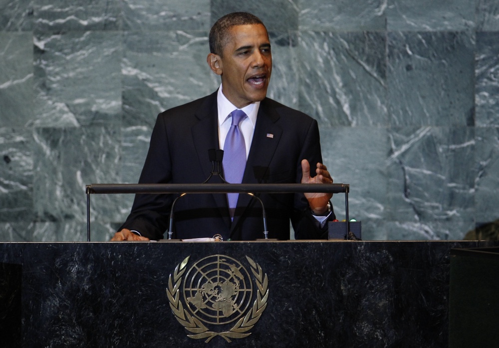 Президент США Барак Обама на 66-й сессии Генеральной Ассамблеи ООН. ©REUTERS / Shannon Stapleton