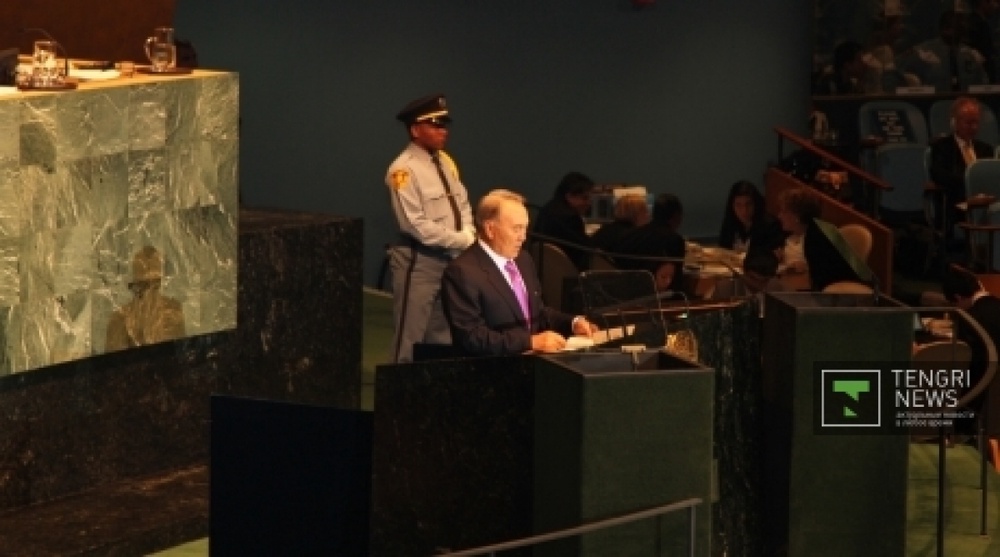 Выступление Нурсултана Назарбаева на 66-й сессии Генассамблеи ООН. ©Максим Попов 