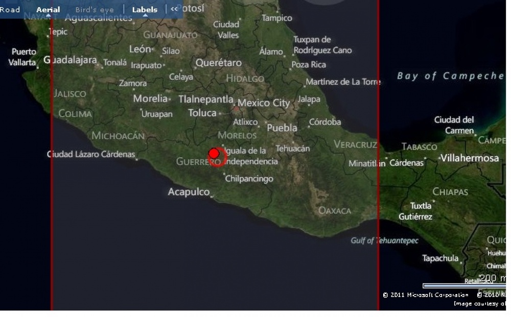 Карта с указанием эпицентра землетрясения. Источник emsc-csem.org
