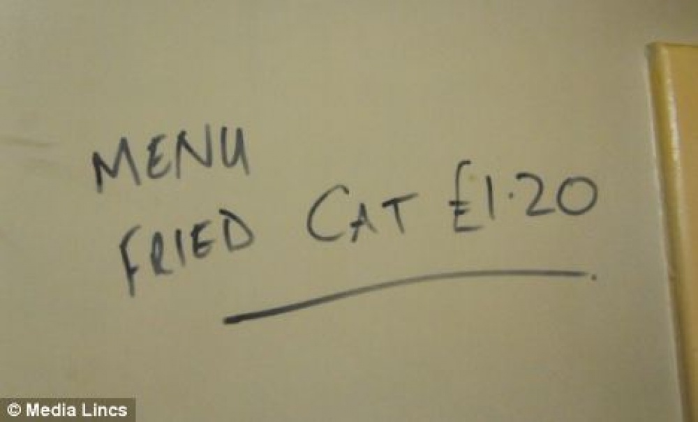 Надпись, которую живодер оставил на стене кухни. Фото: dailymail.co.uk