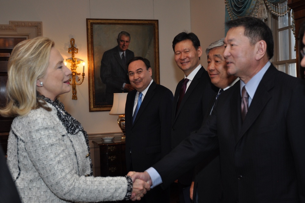 Казахстанская делегация на приеме у госсекретаря США