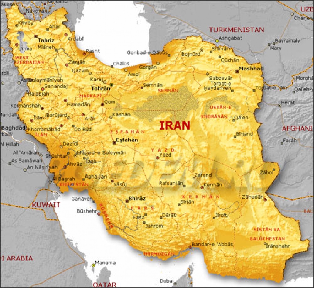 Карта Ирана. Фото с сайта fergananews.com