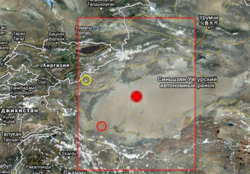 Карта с указанием эпицентра землетрясения с сайта emsc-csem.org 