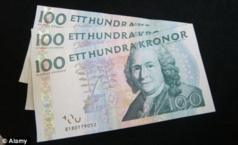 100 шведских крон. Фото с сайта dailymail.co.uk