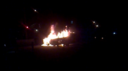 ВИДЕО: Иномарка сгорела дотла в ДТП в Алматы