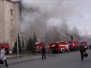 Здание областной полиции загорелось в Кокшетау