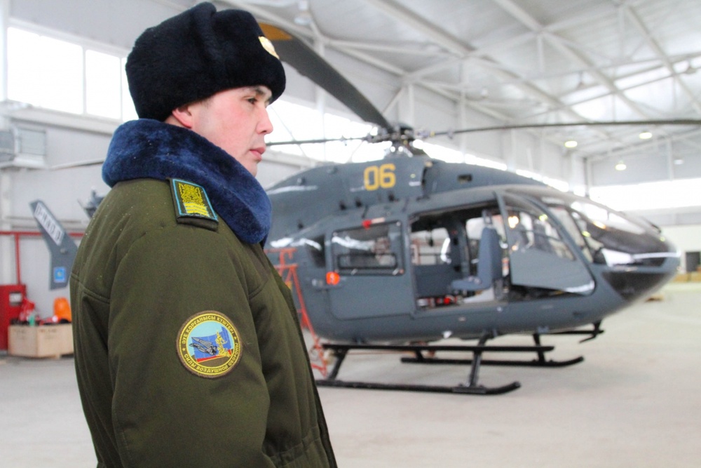 Вертолет ЕЭС 145, собранный на совместном предприятии для министерства обороны РК. Фото Даниал Окасов©