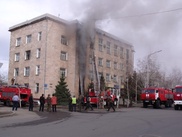 При пожаре в здании областного ДВД в Кокшетау скончался полицейский