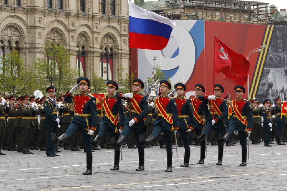 Знаменная группа на Красной площади во время парада Победы в Москве. Фото ©РИА НОВОСТИ