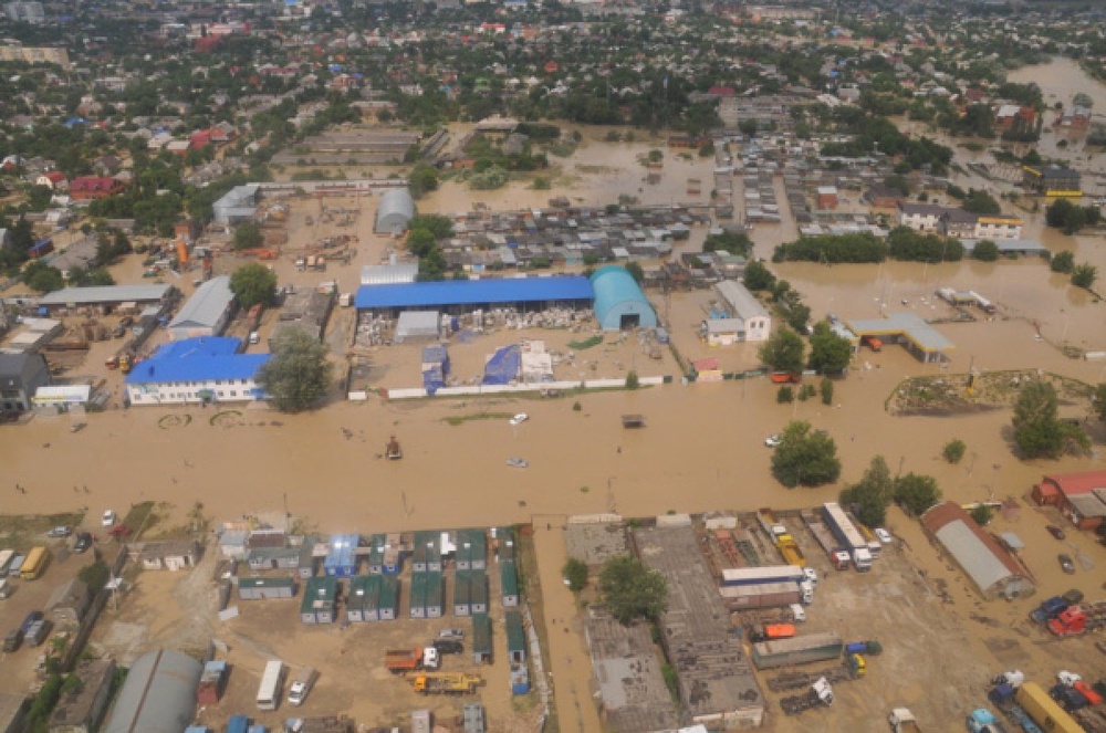 Вид на город Крымск, пострадавший от наводнения. Фото РИА Новости