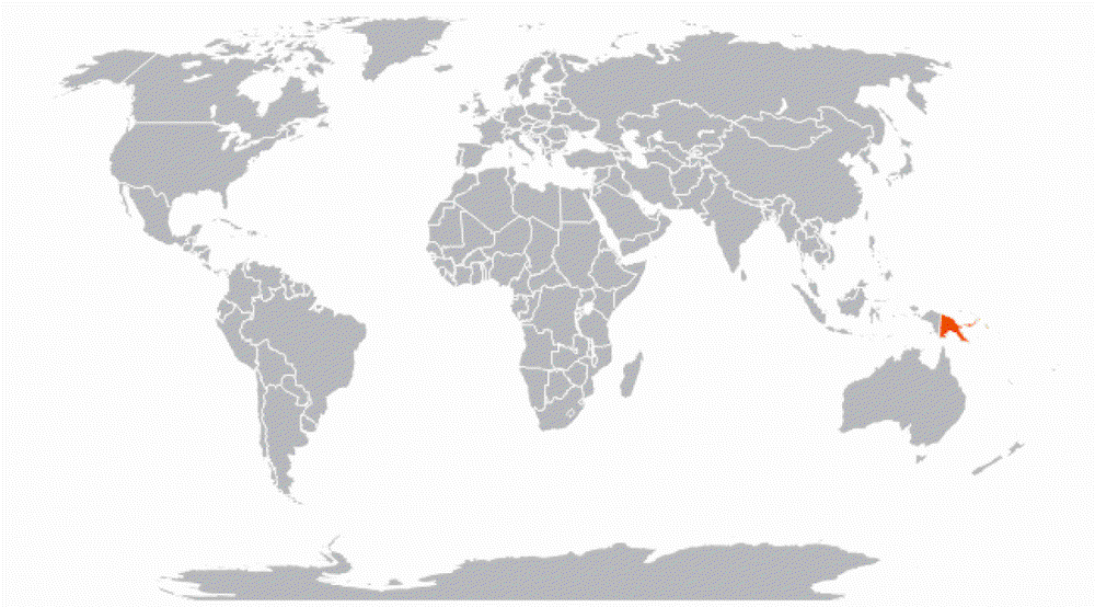 Папуа-Новая Гвинея на карте мира. Изображение с сайта planetolog.ru