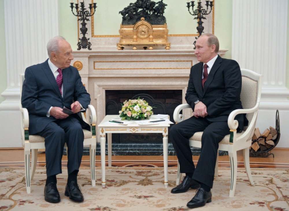 Встреча Владимира Путина и Шимона Переса в Кремле. Фото РИА Новости©