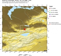 Карта с указанием эпицентра землетрясения с сайта emsc-csem.org